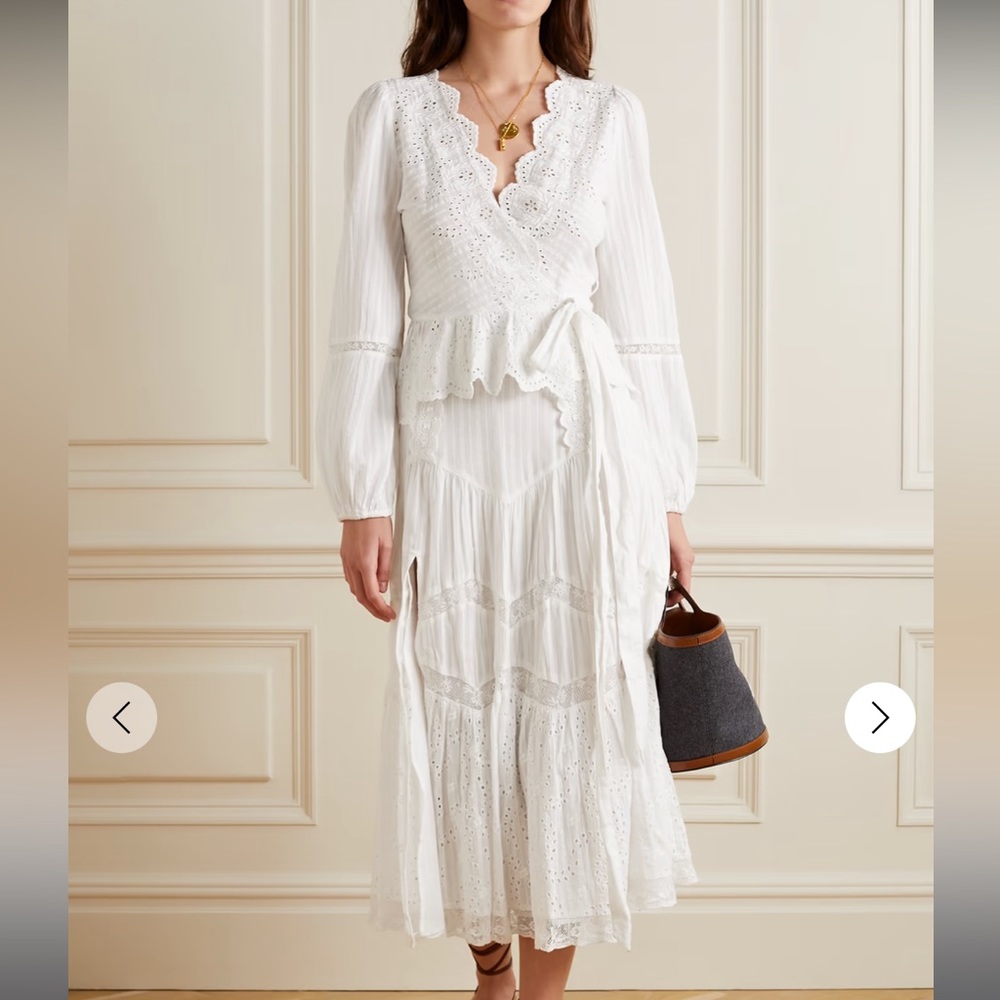 LoveShackFancy White Myers Skirt size 6